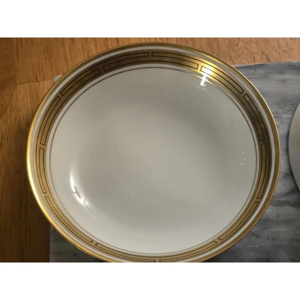 Antique Pickard China Gold Encrusted Greek Key Berry Bowls Set of 6 Haviland...